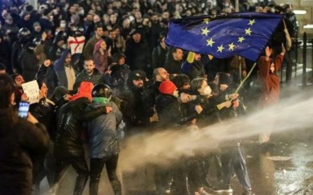 Tbilisidə gecə etirazları zamanı 32 polis xəsarət alıb