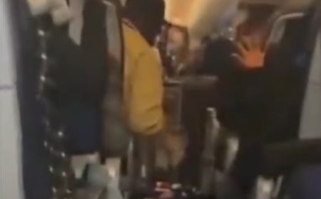 Vaşinqtona uçan təyyarə qəza enişi etdi -  Video