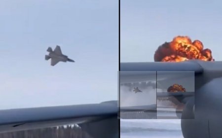 ABŞ-də qırıcı təyyarənin qəza anı - Video