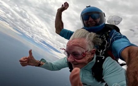 Avstraliyada qadın 94 yaşını paraşütlə tullanaraq qeyd etdi-Video