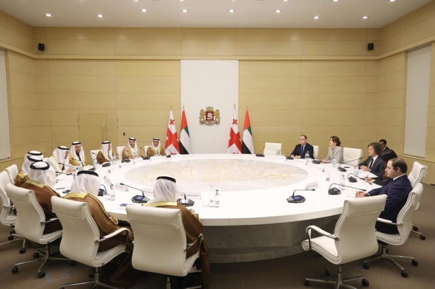 İrakli Kobaxidze Birləşmiş Ərəb Əmirliklərinin Prezidenti Şeyx Məhəmməd bin Zayed Əl Nəhyan ilə görüşüb