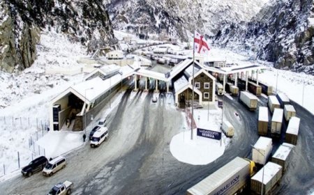 Rusiya-Gürcüstan quru sərhədi qar uçqunu təhlükəsi səbəbindən bağlanıb