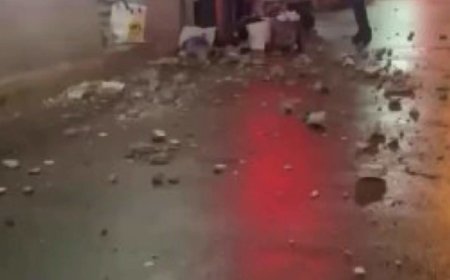 Ketevan Tsamebuli prospektində yaşayış binasının fasadı uçub