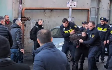 Tbilisidə  51-ci məktəbin qarşısında silahlı şəxs intihara cəhd edib