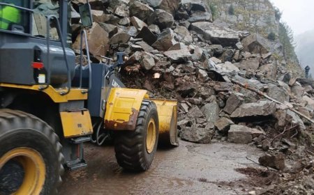 Gürcüstanda torpaq sürüşməsi strateji yolu bağladı