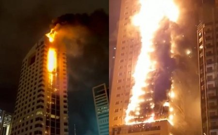 Yaxın Şərqdə gərginlik davam edir: Küveytdə göydələn alovlara büründü - VİDEO