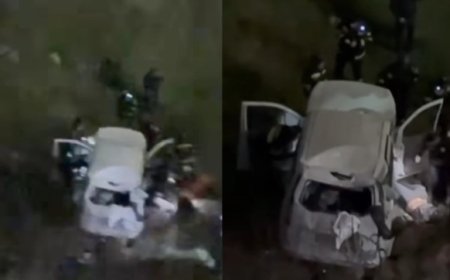 Tbilisidə dəhşətli qəza: Maşın yoldan aşıb yuvarlandı