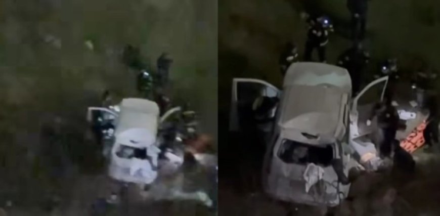 Tbilisidə dəhşətli qəza: Maşın yoldan aşıb yuvarlandı