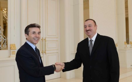 Bidzina İvanişvili Azərbaycan Prezidenti İlham Əliyevi qəbul edib-VİDEO