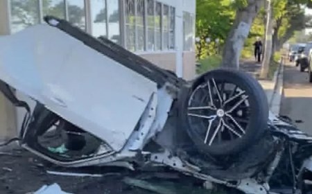 Qardabanidə BMW ağaca çırpılıb-VİDEO