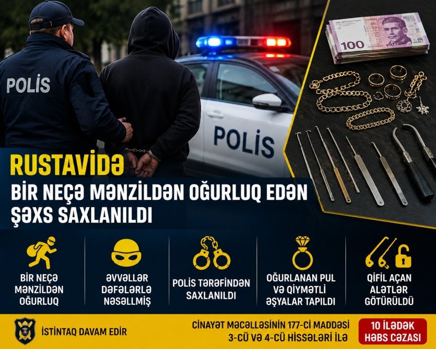 Rustavidə silsilə mənzil oğurluqlarının üstü açıldı