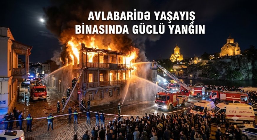 Avlabaridə yaşayış binasında güclü yanğın
