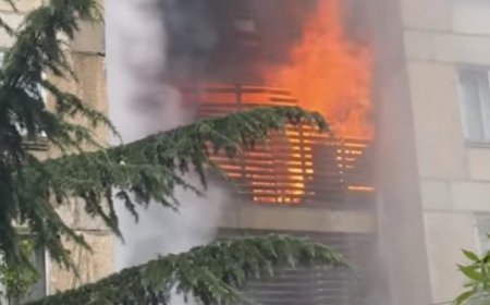 Tbilisinin Temka rayonunda yaşayış binasında yanğın-VİDEO