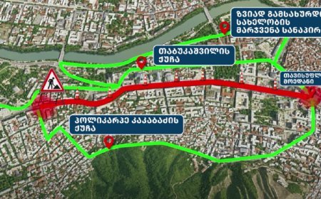 Tbilisidə Şota Rustaveli prospekti 4 aylıq bağlandı