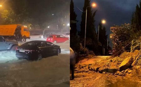 Tbilisidə güclü yağış: Metrolar və küçələr su altında qaldı, sakinləri təxliyə etdilər