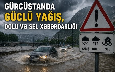 Gürcüstanda güclü yağış, dolu və sel xəbərdarlığı