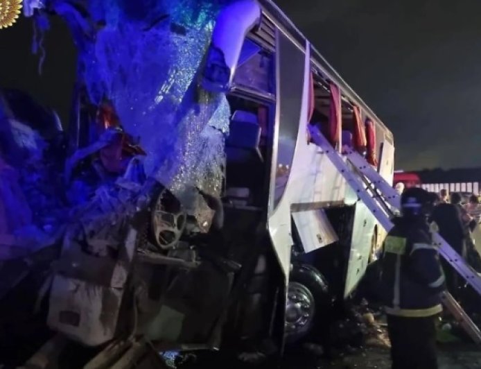 Gürcüstandan Moskvaya gedən avtobus qəzaya uğradı