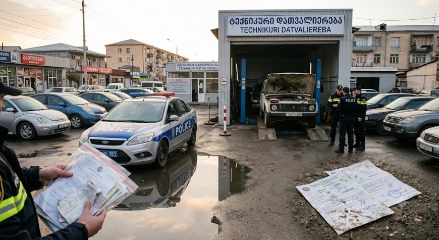 Marneulidə nasaz maşınlara saxta texniki baxış talonu verən 3 nəfər tutuldu
