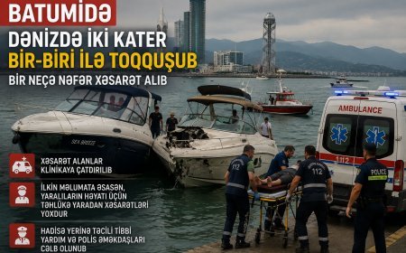 Batumidə dənizdə iki kater toqquşdu: Yaralılar var
