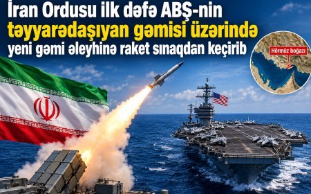 İran ABŞ-nin təyyarədaşıyan gəmisi üzərində yeni raketi sınaqdan keçirib