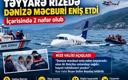 Gürcüstandan havalanan təyyarə dənizə düşdü