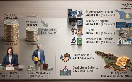Gürcüstanda orta aylıq əməkhaqqı artıb: 2026-cı ilin II rübünün rəsmi rəqəmləri açıqlandı