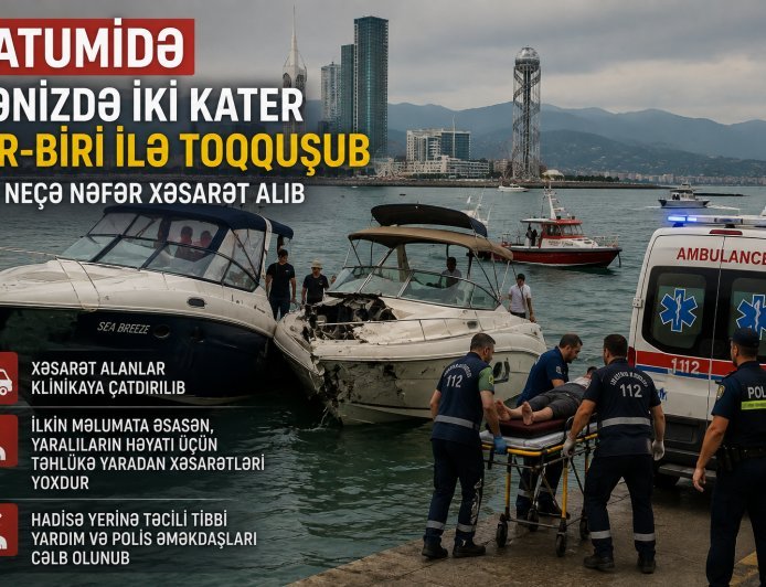 Batumidə dənizdə iki kater toqquşdu: Yaralılar var