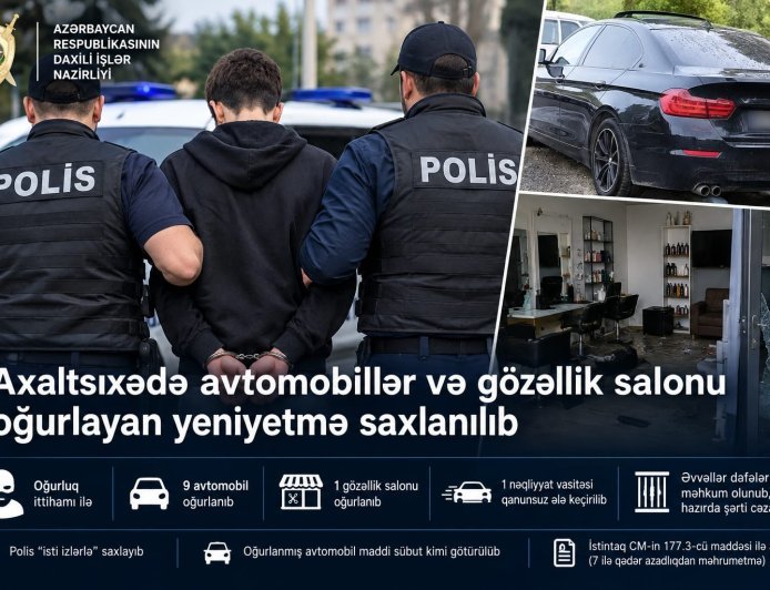 Axaltsikhədə   9 avtomobil və gözəllik salonunu talayan şəxs saxlanıldı