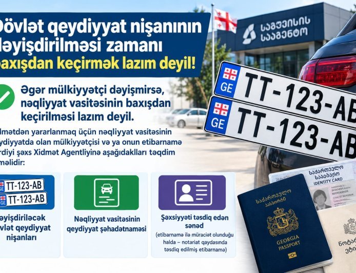 Dövlət nömrə nişanını dəyişdirmək istəyənlərin nəzərinə
