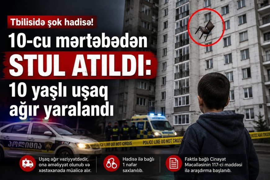 10-cu mərtəbədən atılan stul faciəyə səbəb oldu