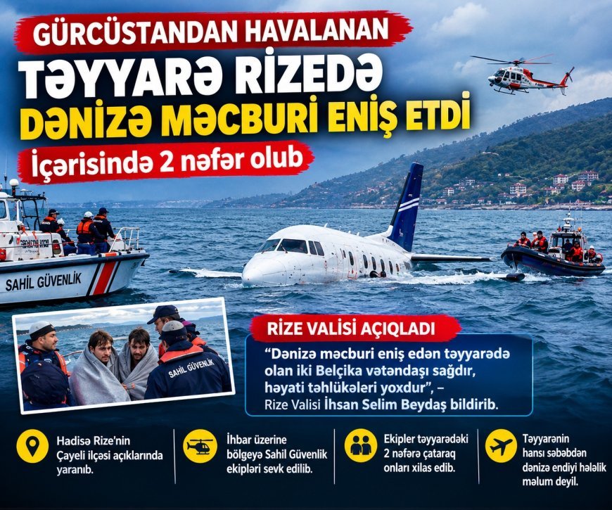 Gürcüstandan havalanan təyyarə dənizə düşdü