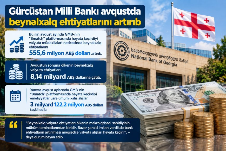 Gürcüstanın strateji valyuta ehtiyatları 8 milyard dolları keçib