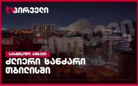 Tbilisidə "Delta" zavodunda yanğın başladı