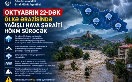Gürcüstanda oktyabrın 22-dək yağışlı hava gözlənilir