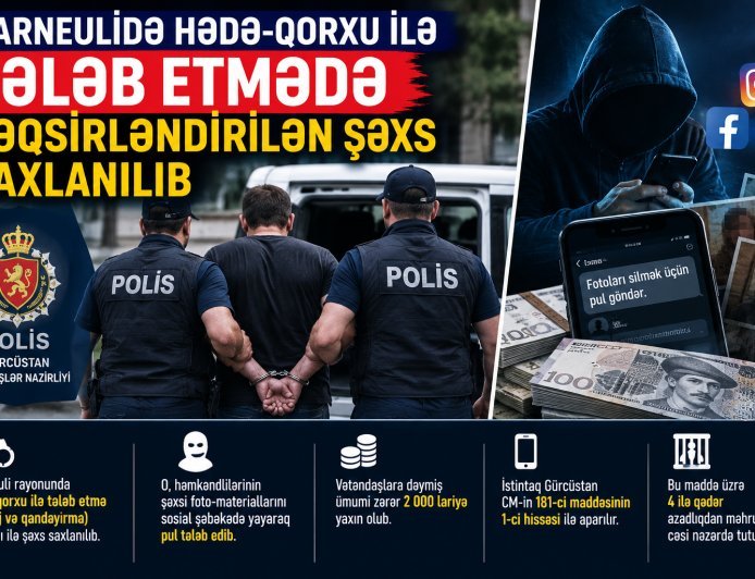 Marneulidə şantaj yolu ilə pul tələb edən şəxs saxlanılıb