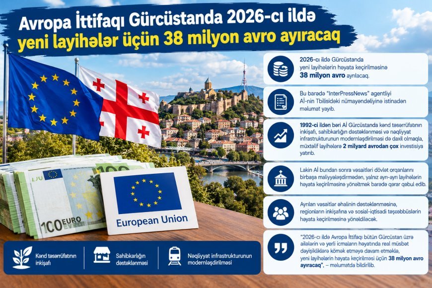 Aİ Gürcüstanda yeni layihələrin həyata keçirilməsinə 38 milyon avro ayıracaq