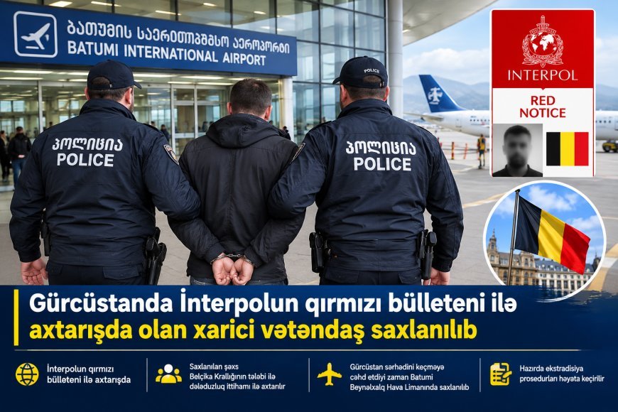 İnterpolun qırmızı bülleteni ilə axtarılan əcnəbi Batumi hava limanında saxlanılıb
