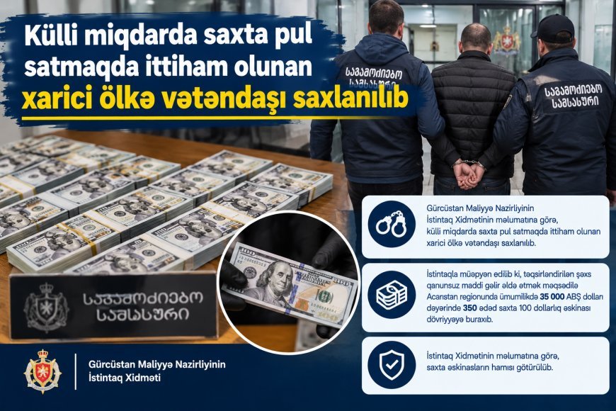 Gürcüstanda 35 min dollar dəyərində saxta pul dövriyyəyə buraxan əcnəbi saxlanılıb