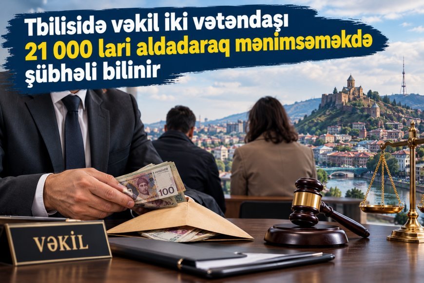 Tbilisidə vəkil iki vətəndaşı 21 000 lari aldadaraq mənimsəməkdə şübhəli bilinir